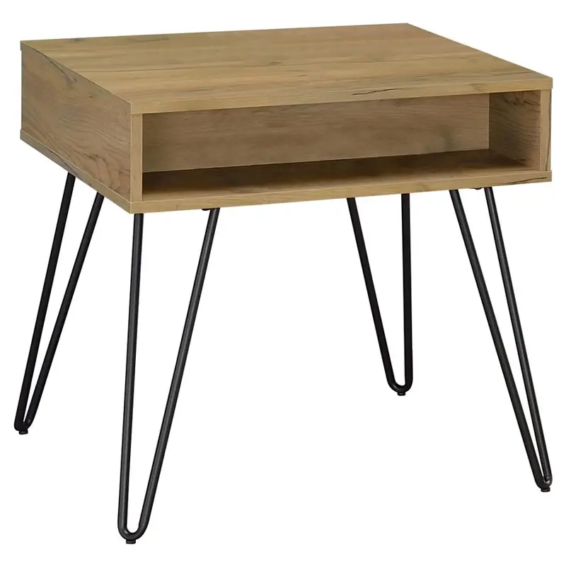 Fanning Golden Oak Engineered Wood Side or End Table