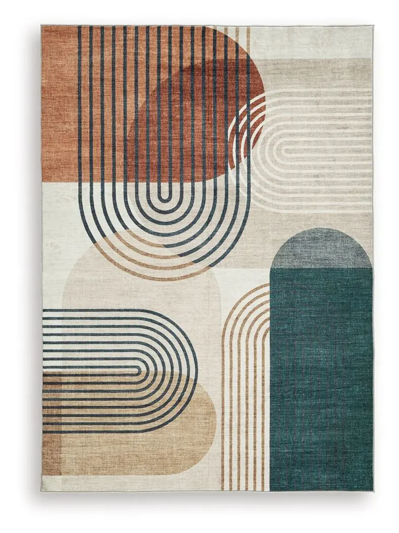 Farrendale Low-Pile Washable Living Room Rug