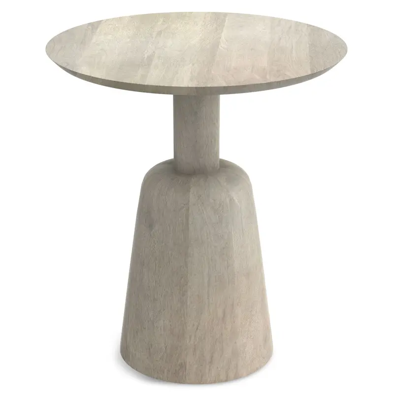 Finchley Rustic Side Table with Whitewashed Wood Finish