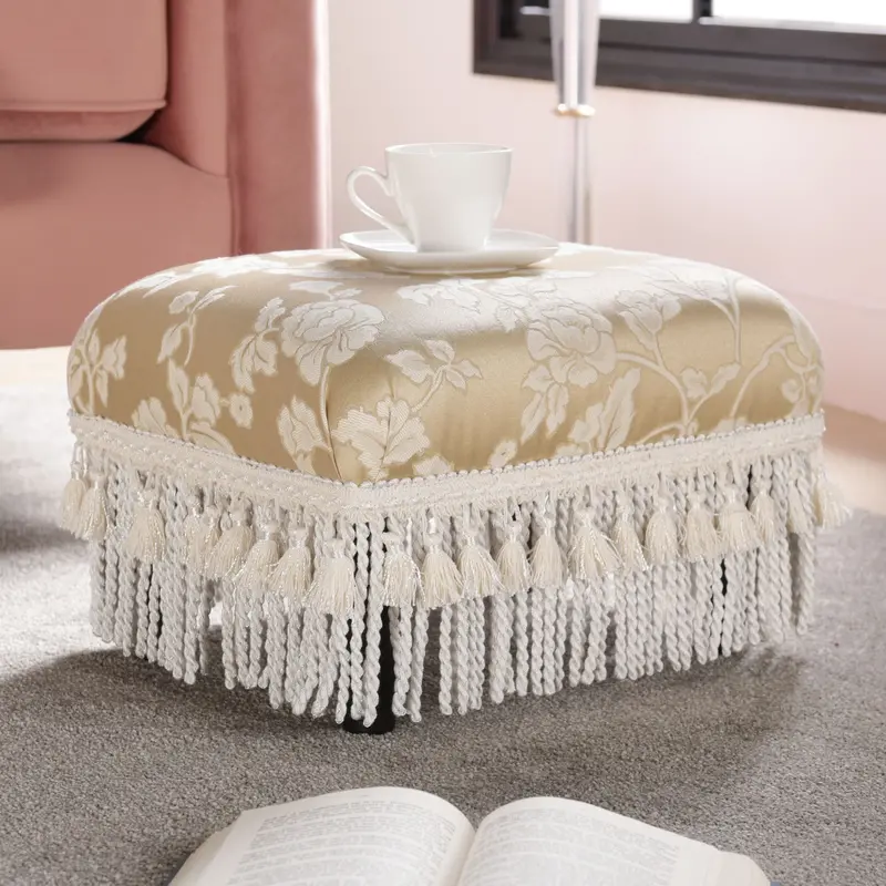 Fiona Handcrafted Fabric Footstool Ottoman