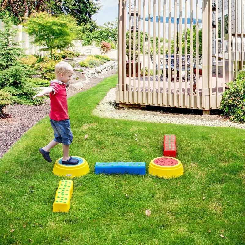 Five-Piece Toddler Stepping Stone Set – Non-Slip Surface & Base, Multicolor