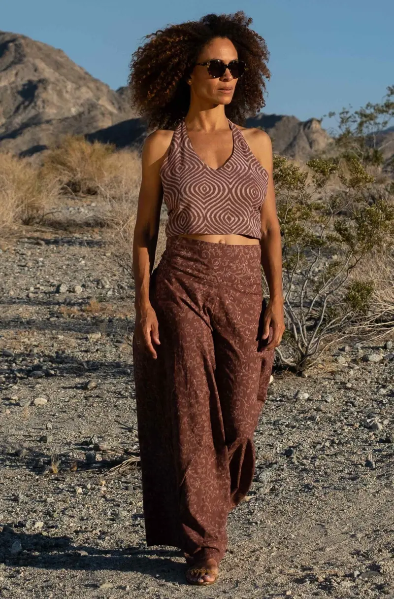 Flared Organic Cotton Pants with Effortless Drape
