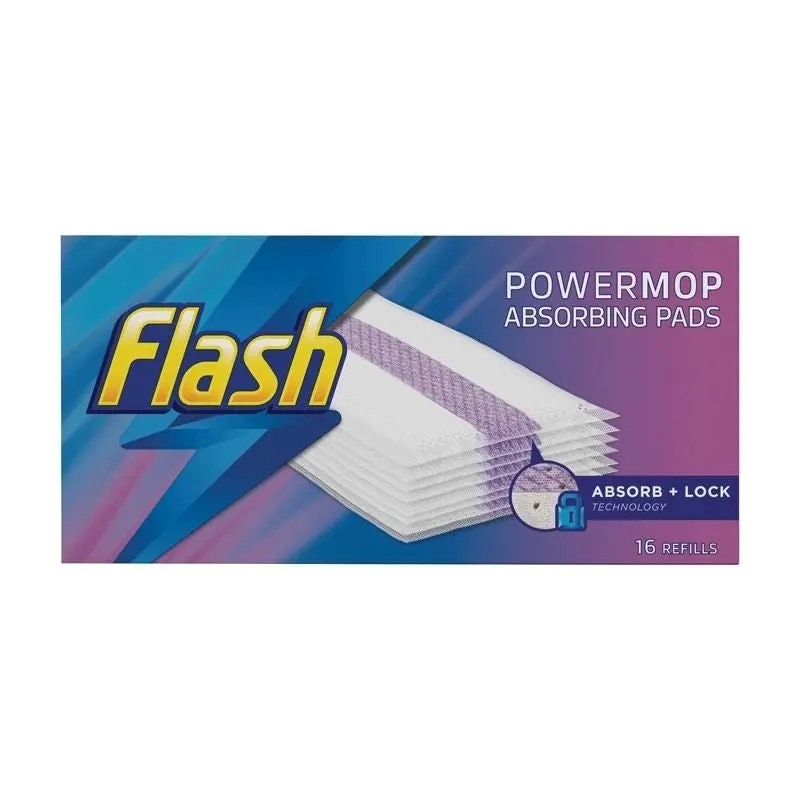 Flash Power Mop Absorbent Replacement Pads – 16-Pack