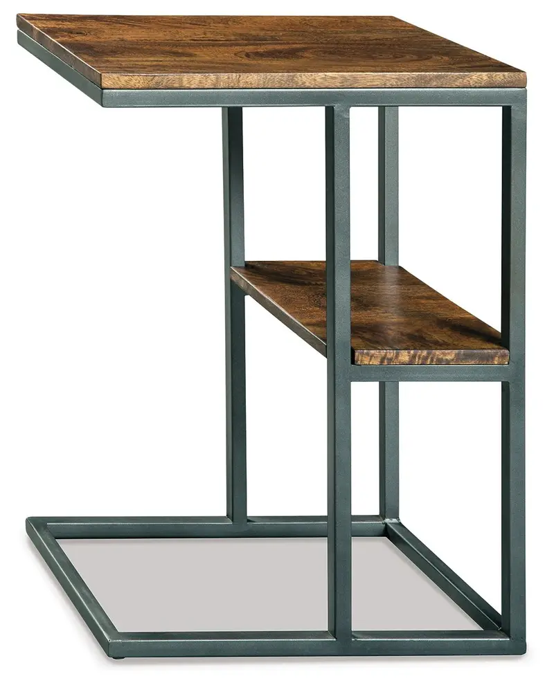 Forestmin Natural Wood and Black Accent Table – Compact Side or Nesting Table
