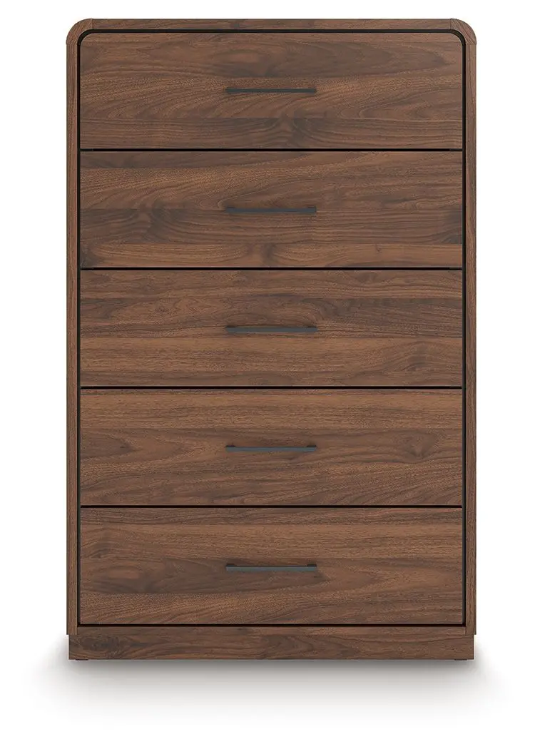 Fortlorn Walnut Brown Five-Drawer Dresser