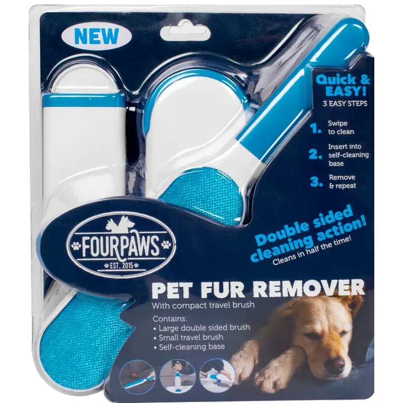 Four Paws Blue Microfiber Pet Hair Remover Tool