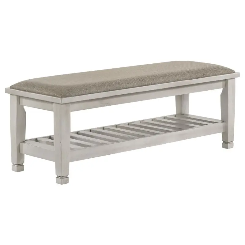 Franco Fabric Bench with Built-In Shelf – Upholstered Seating & Storage
