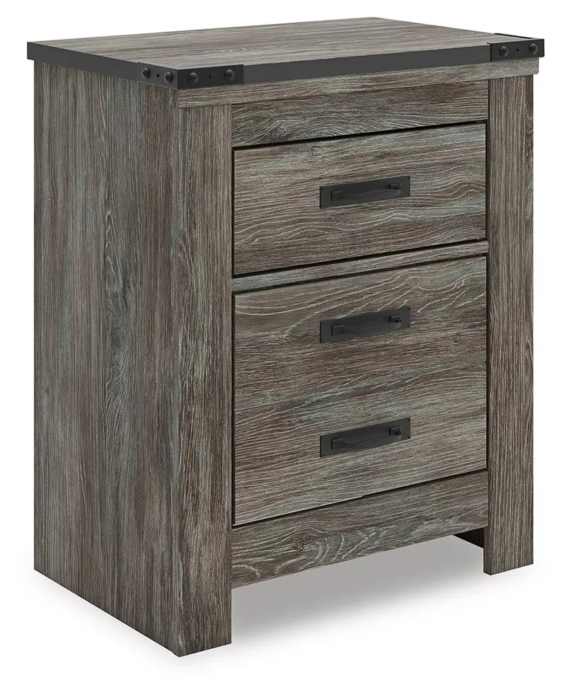 Frandern Gray Two-Drawer Nightstand