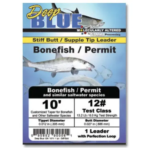 Frog Hair Deep Blue Bonefish and Permit Leader