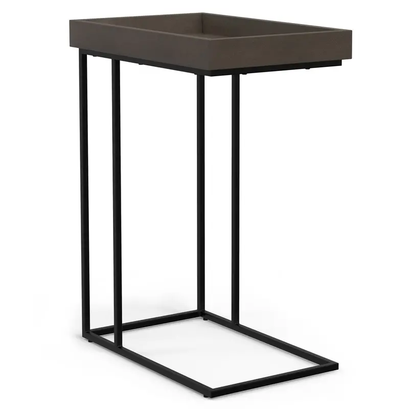 Gallagher Curved C-Side Table in Walnut Brown