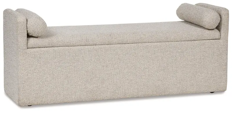 Galliden Beige Upholstered Dining Bench – Spacious Rectangular Design