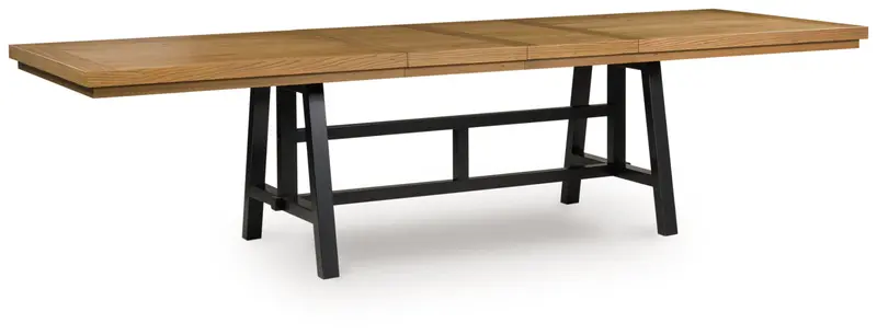 Galliden Black-and-Brown Rectangular Extension Dining Table