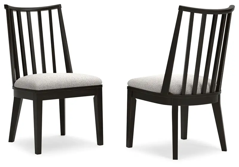 Galliden Black Upholstered Dining Side Chairs (2-Pack)
