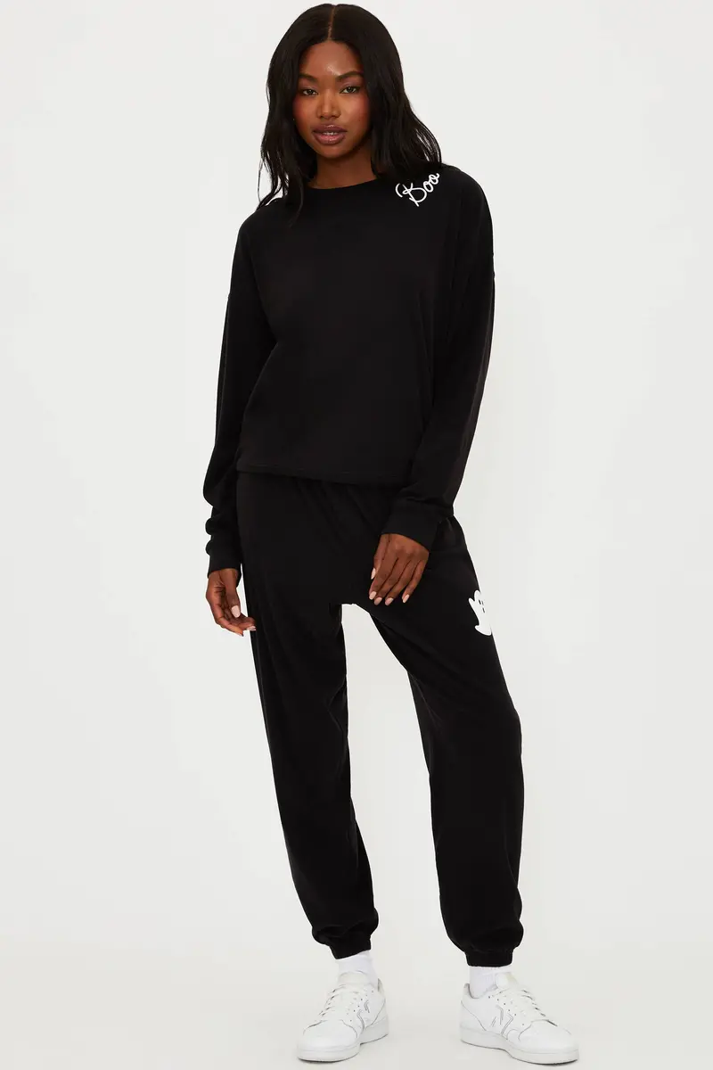 Georgie Black Boo Pattern Pants