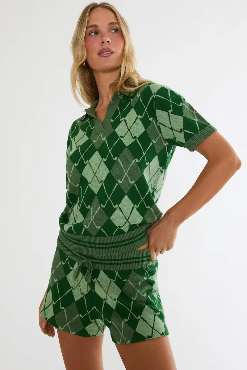 Giana Club Argyle Top