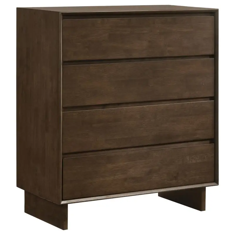 Glenwood Warm Brown 4-Drawer Chest of Drawers