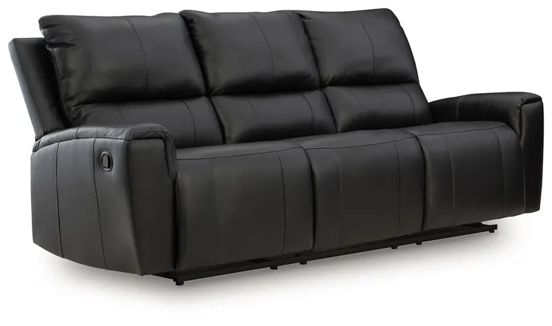 Glossmore Reclining Sofa – Modern Black Design with Full-Body Relaxation Features
