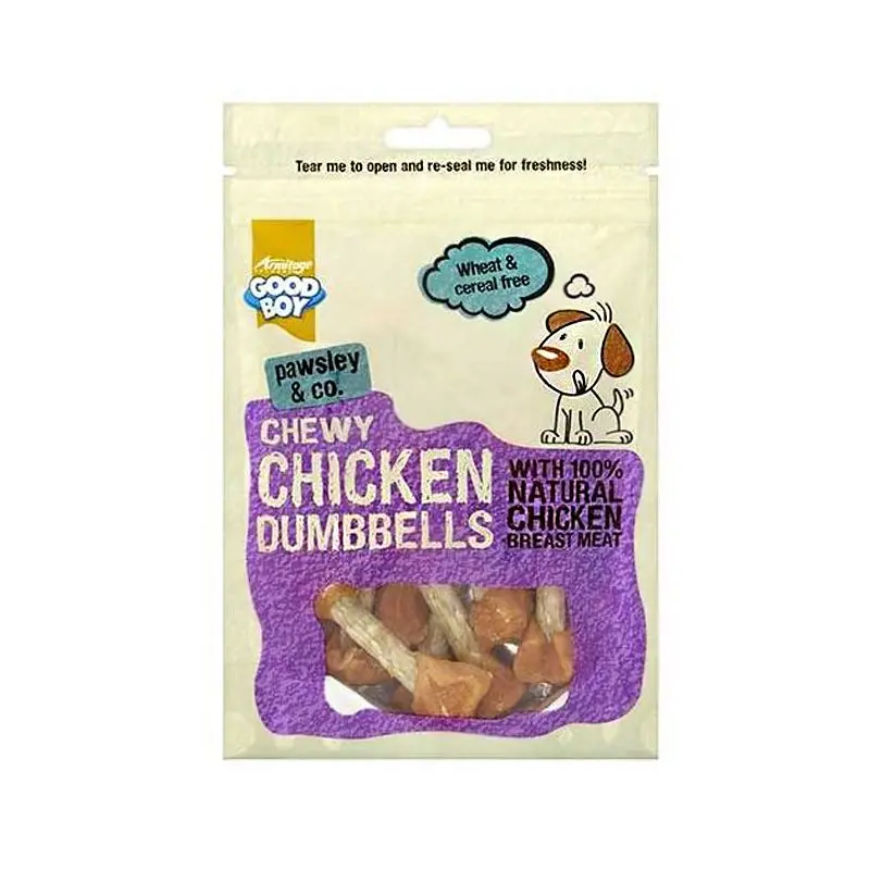 Good Boy Chewy Chicken Dumbbell Treats – 100g Protein-Rich, Soft Chew for Dogs