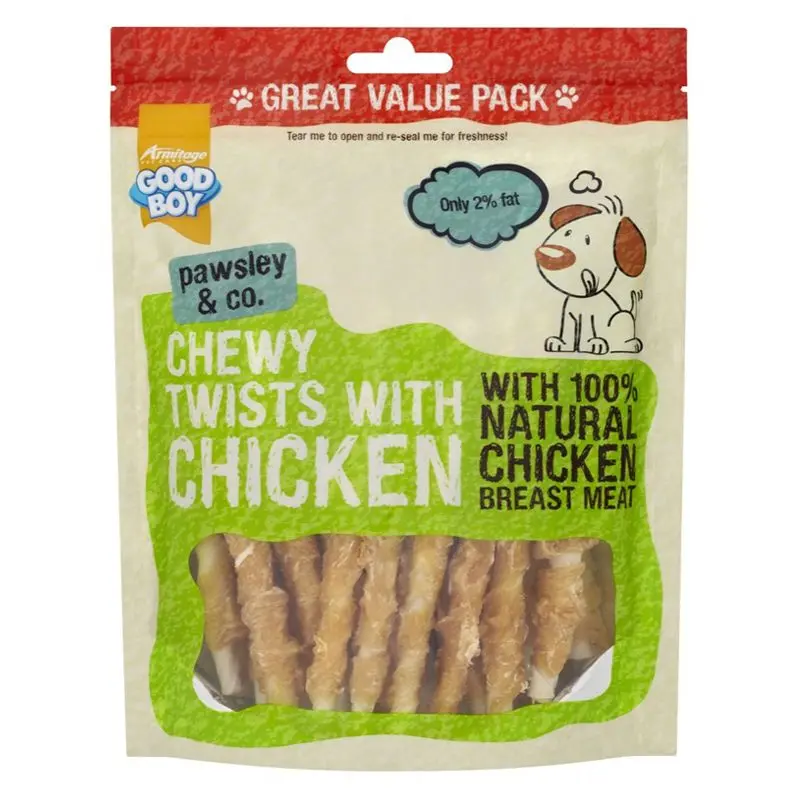 Good Boy Jumbo Chewy Twists with Chicken – 320g Dog Treat Pack