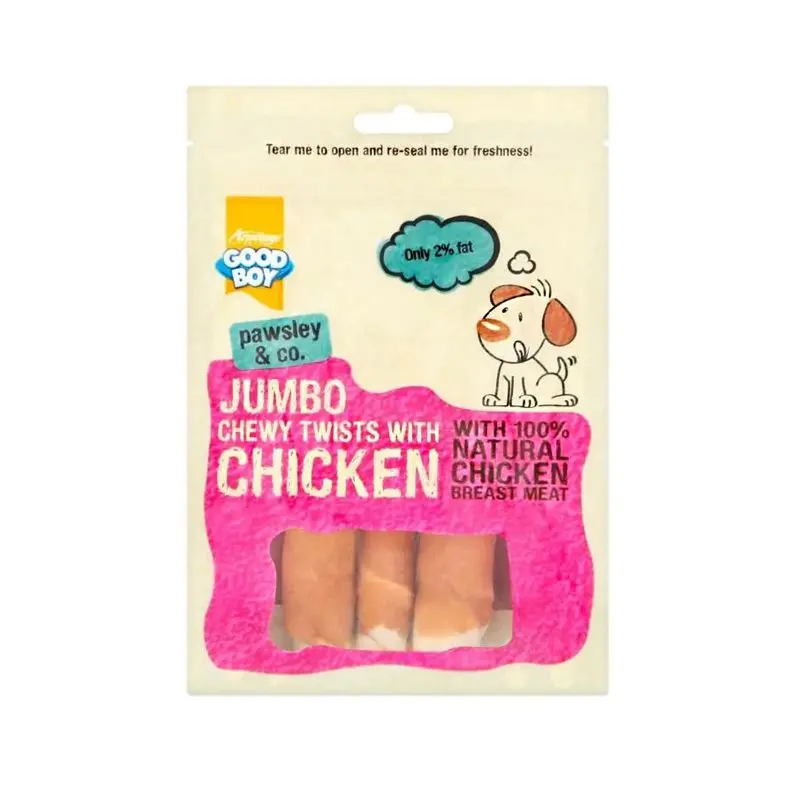 Good Boy Jumbo Chicken Chewy Twists – 100 g Long-Lasting Dog Chews