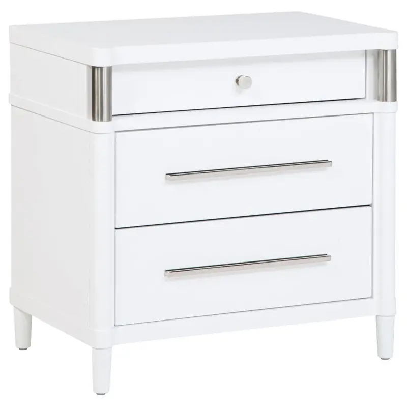 Gracemont White 3-Drawer Nightstand – Bedside Storage Table
