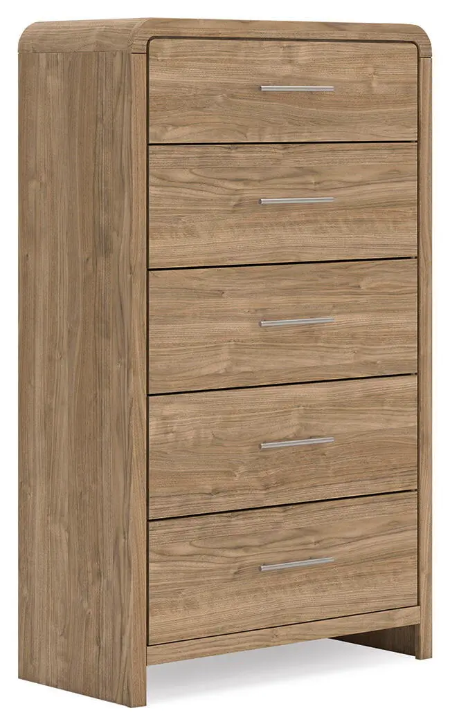 Gramburg Warm Natural Brown Five-Drawer Storage Chest