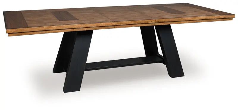Greddinton Extendable Dining Table in Brown and Black Two-Tone Finish