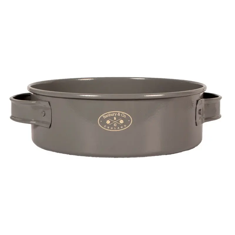 Grey Metal Small Dog Bowl – 15cm Durable Pet Dish by Banbury