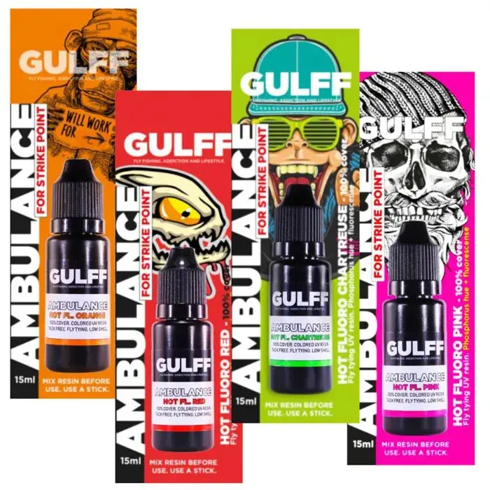 Gulff UV Resin – Ambulance Color Set for Fly Finishing