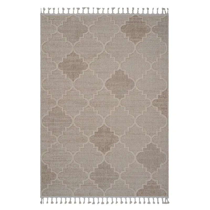 Guros Cream Trellis Indoor/Outdoor Area Rug – 6 ft x 9 ft