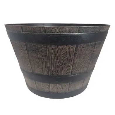 Half-Barrel Style Wooden Garden Planter – Rustic Outdoor Pot by Croft Essentials