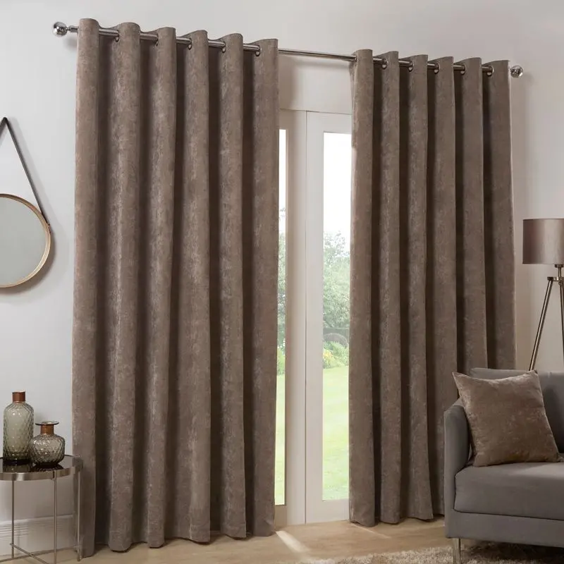 Hamilton McBride Dove Italian Velvet Blackout Curtains with Eyelet Header – 66″ x 72″