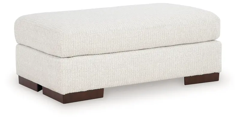 Hartside Frosted Glass and Fabric Ottoman for Living Spaces