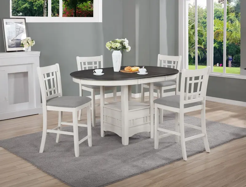 Hartwell Chalk Grey Counter Height Chair – Stylish Bar Stool with Soft Cushioning