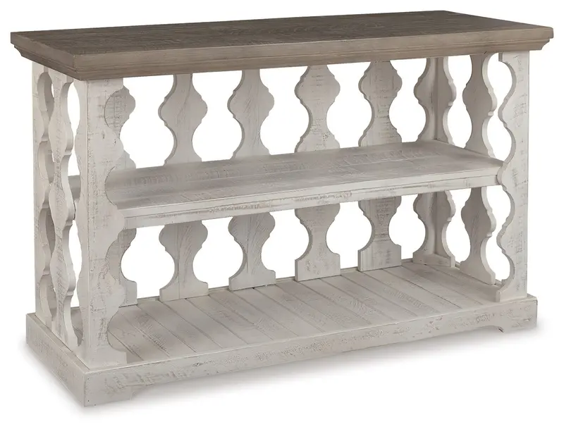 Havalance Gray-and-White Console Sofa Table