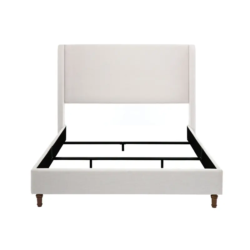 Hayden Tall-Headboard Upholstered Wingback Bed