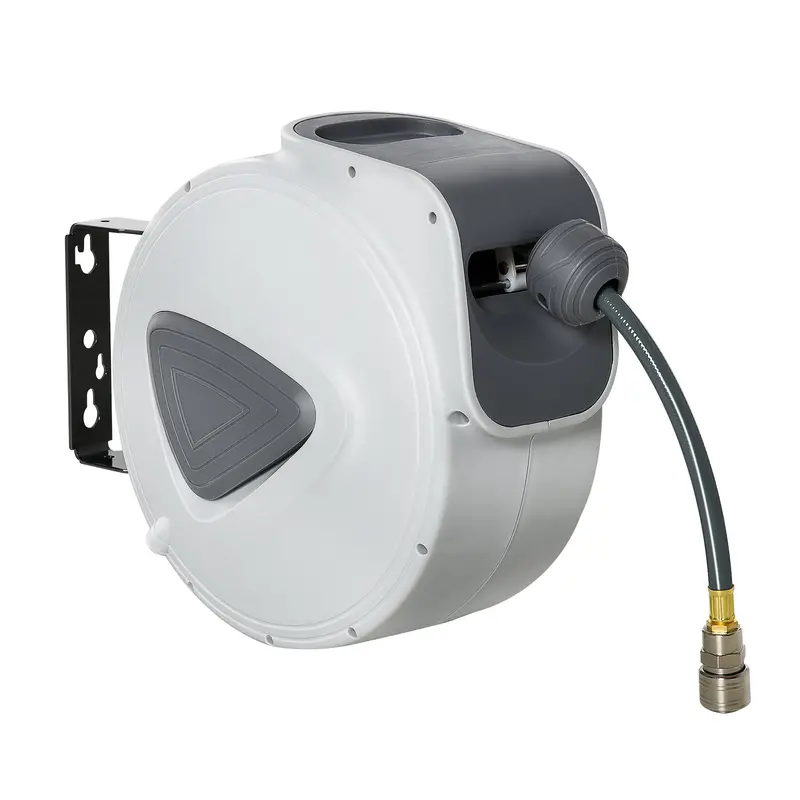 Heavy-Duty 3/8″ Retractable Air Hose Reel – 10m + 0.9m Lead, 9.5mm Diameter