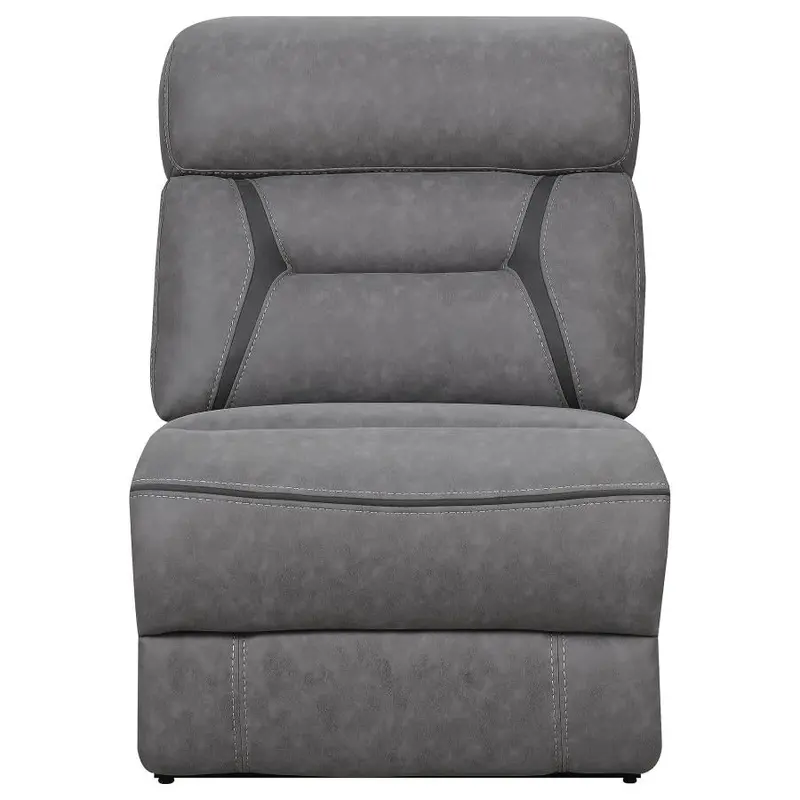 Higgins Grey Armless Wedge Accent Chair
