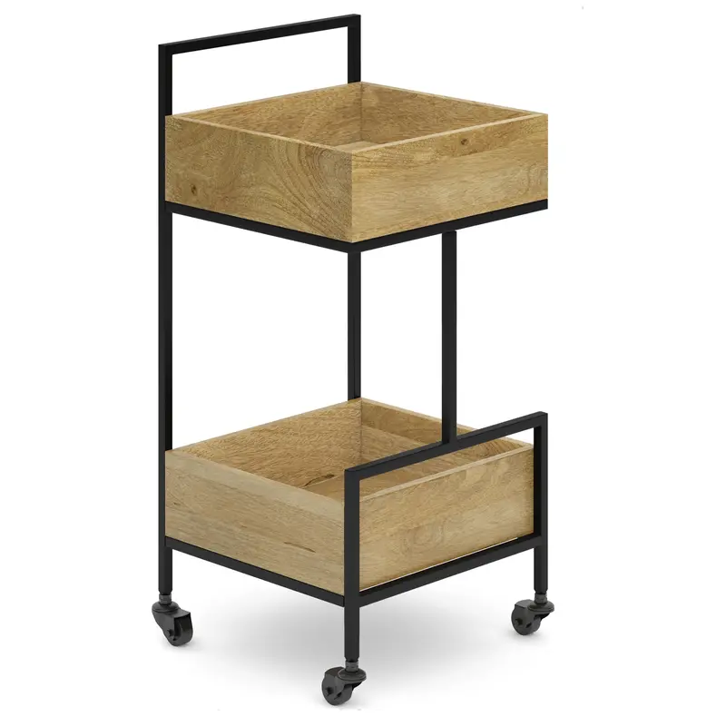 Hobbs Natural Bar Cart – Rolling Beverage and Serving Station