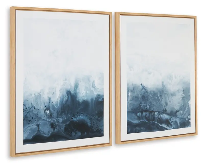 Holport Blue and White Wall Art Set – Two Coordinating Prints