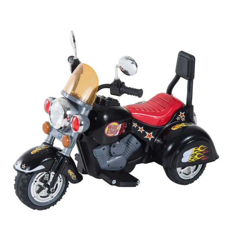 Homcom 6V Electric Ride-On Motorbike Toy for Kids – Black Trike Scooter