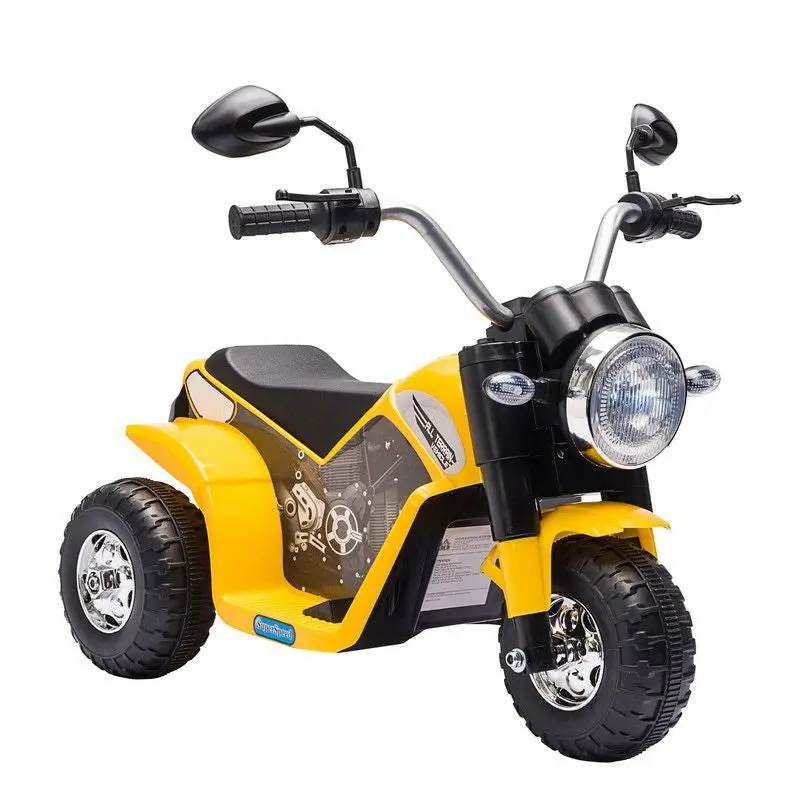 Homcom 6V Electric Ride-On Motorcycle – Yellow Battery-Powered Toy for Toddlers (18–36 Months)