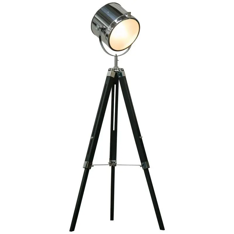 Homcom Adjustable Tripod Floor Lamp – Industrial Searchlight Design for Reading