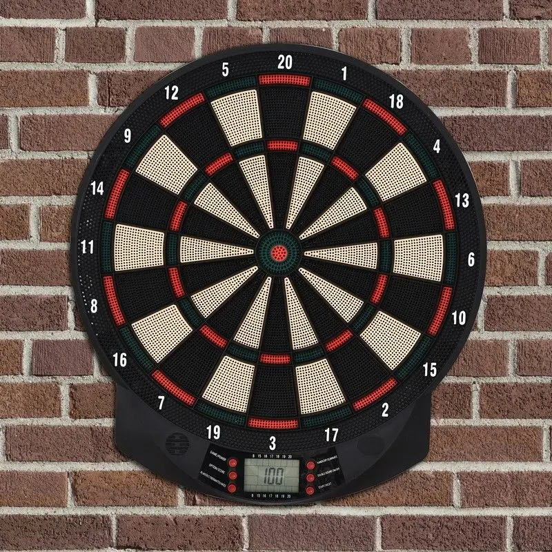 Homcom Compact Black Electronic Dartboard Kit with 6 Soft-Tip Darts