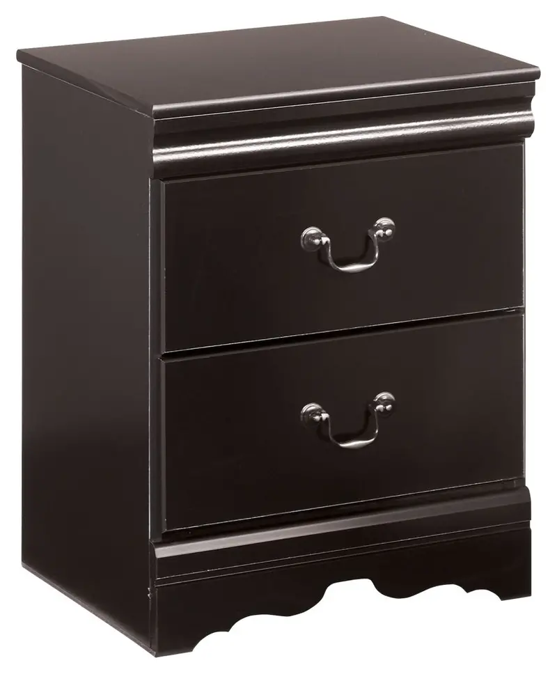 Huey Vineyard Two-Drawer Nightstand – Sleek Black Design