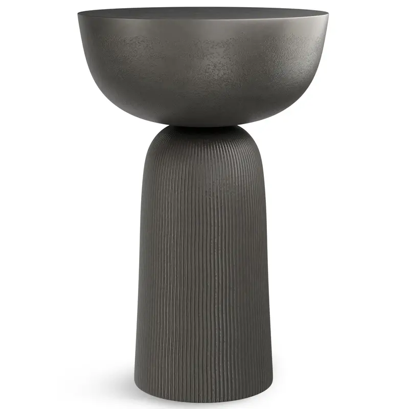 Hughes Matte Black Aluminum Side Table for Deck or Balcony