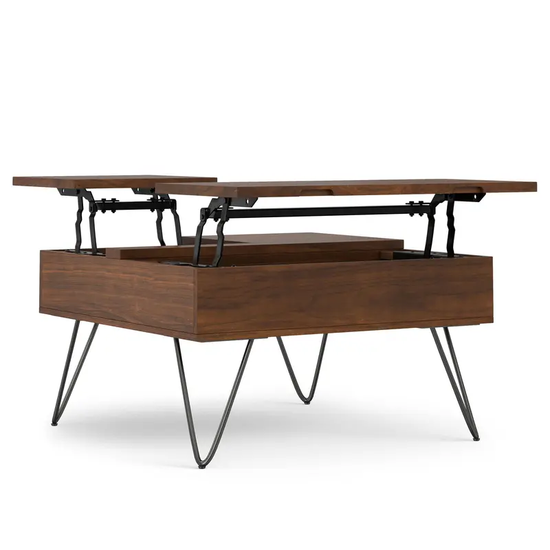 Hunter Square Lift-Top Coffee Table – Rich Walnut Surface