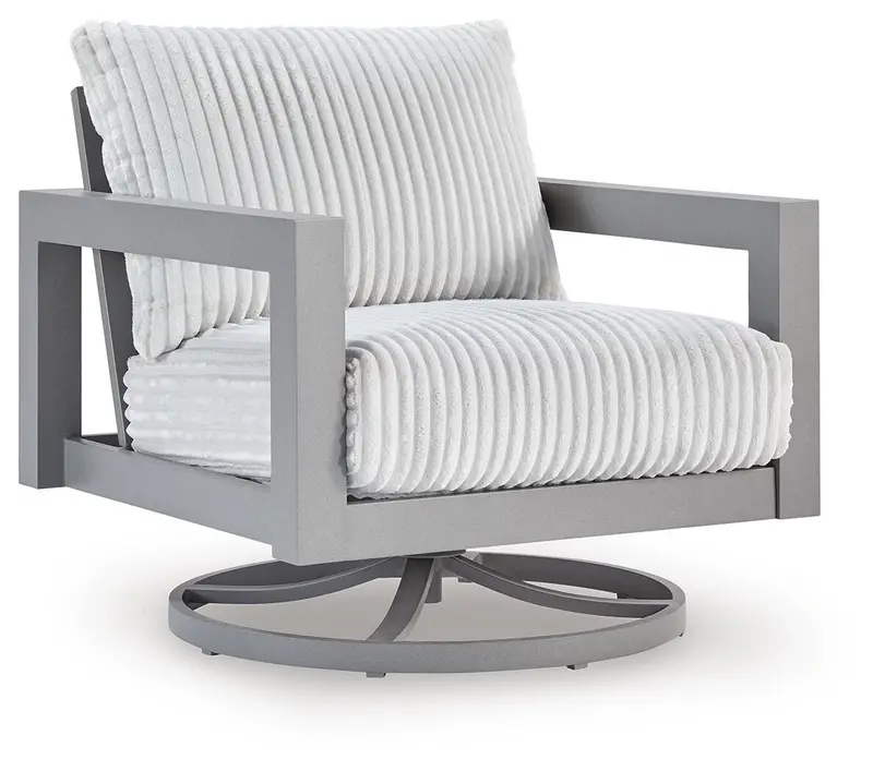 Hurley Park Gray Swivel Accent Chair with Cushioned Seat