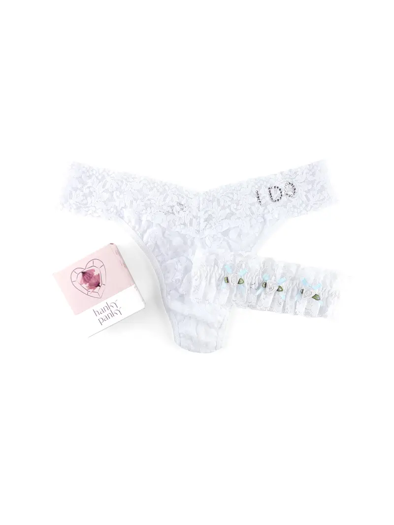 I Do Original-Rise Thong & Garter Belt Set