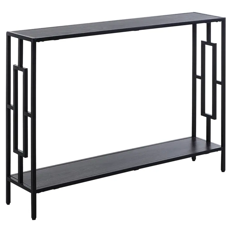 Industrial-Style Console Table with Open Shelving and Storage